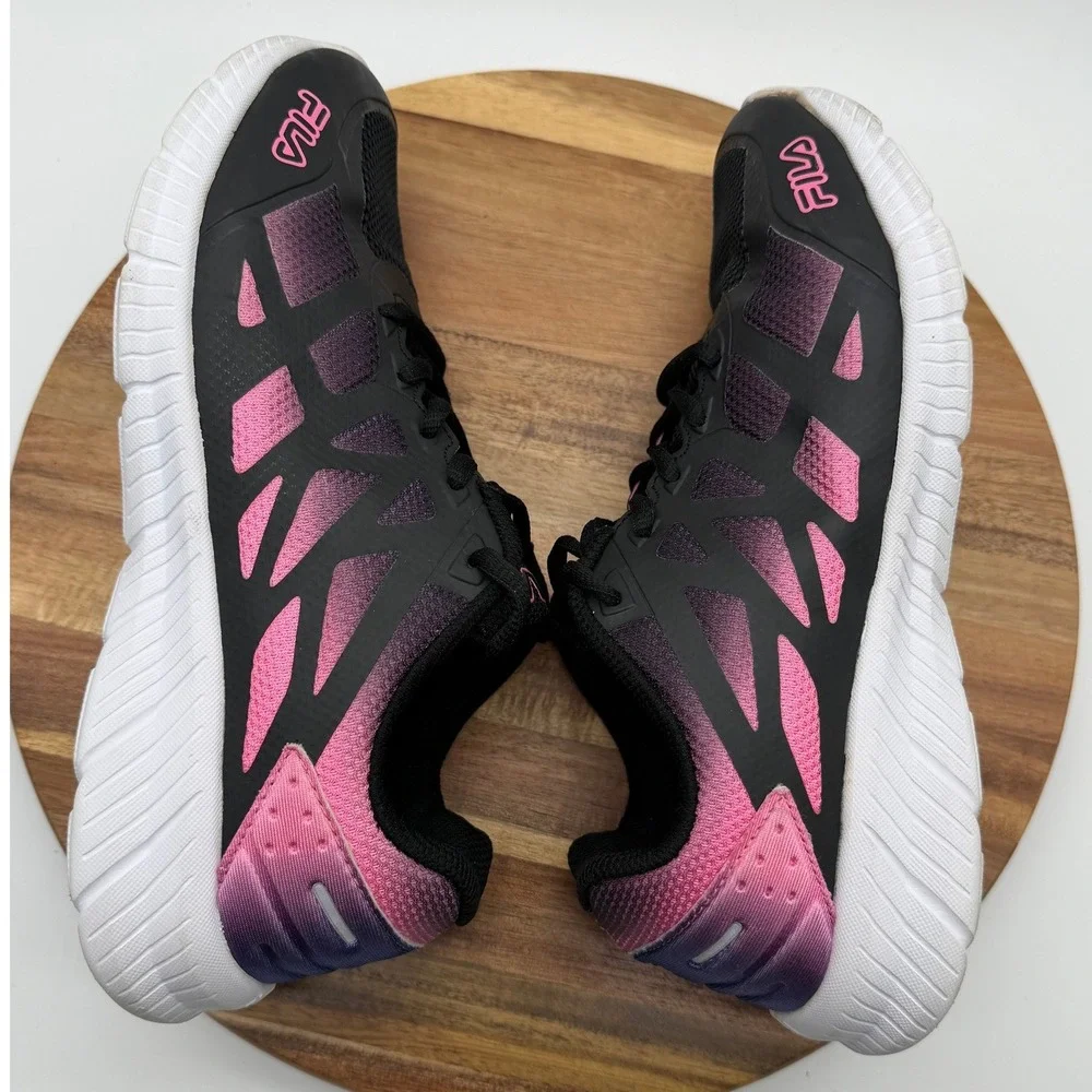 Fila Women's Size 6 1/2 Running Sneakers Black Pink Purple Gradient‎ 0633